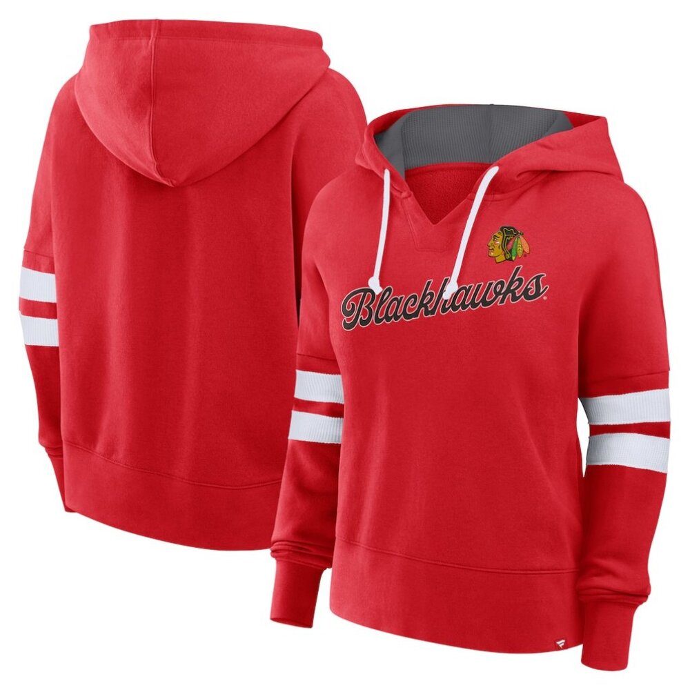 NWT Chicago Blackhawks Fanatics Women's Oversized Seize Pullover Hoodie - Red - Picture 1 of 10